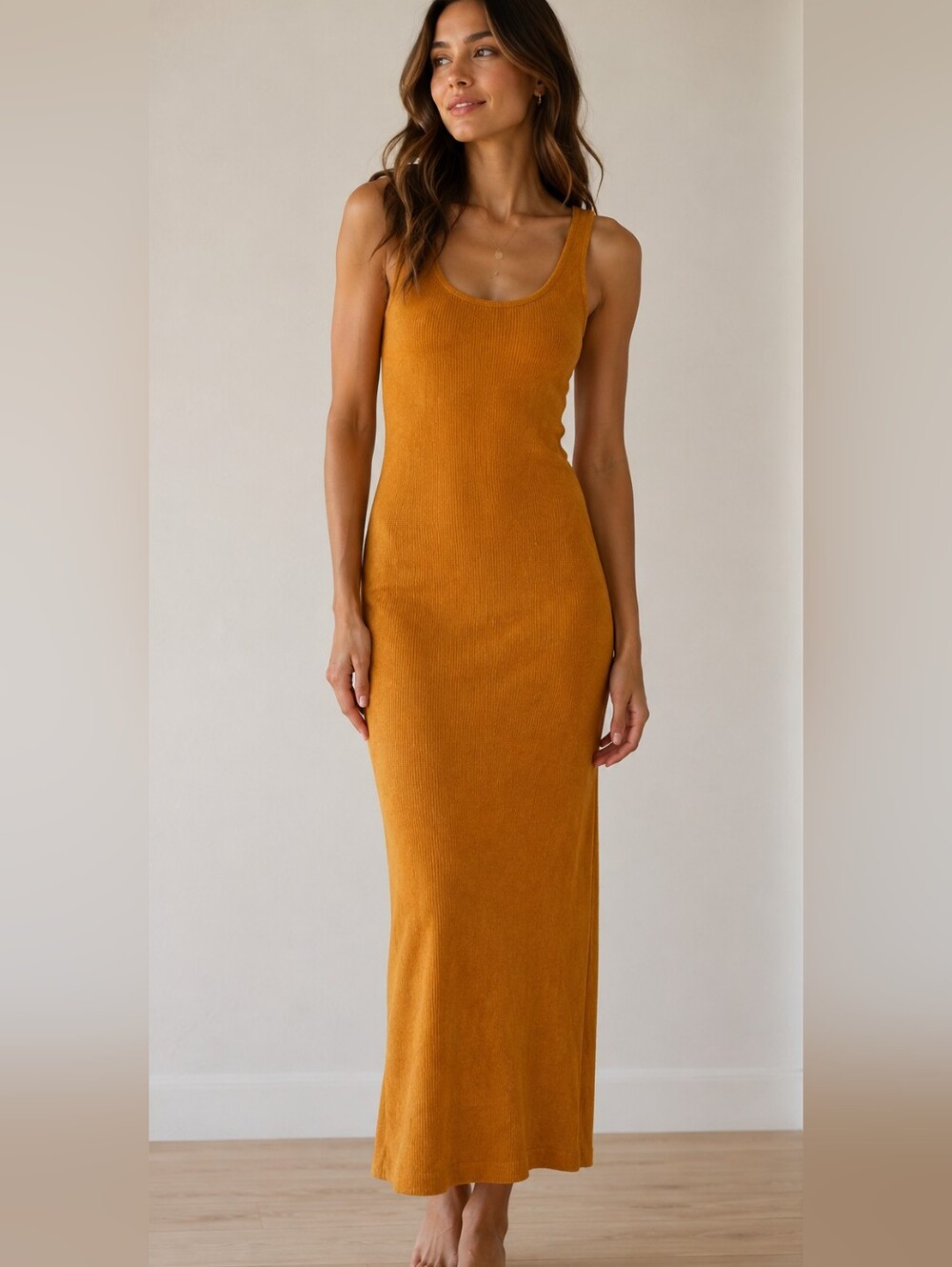 *$65 FREE SHIPPING* Camila Coelho Ribbed Teddy Plush Maxi Dress